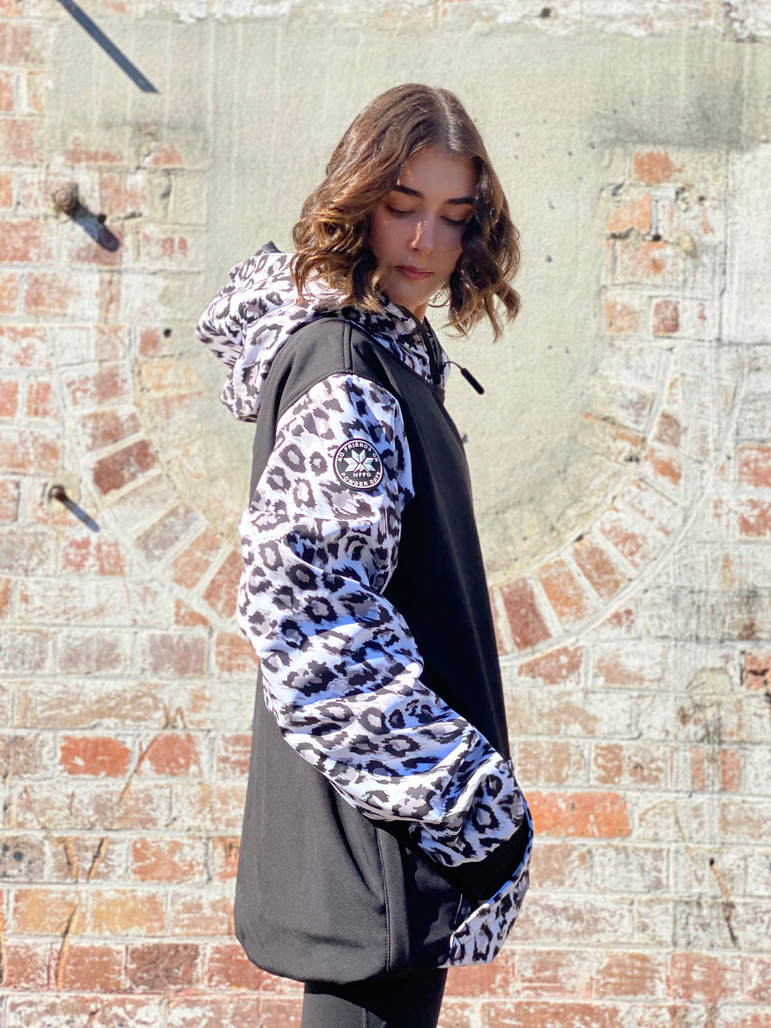 Ski Snowboard Jackets Waterproof Pullover Black Leopard NFPD Jacket - Unisex