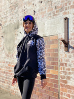 Ski Snowboard Black Leopard NFPD Tall Snow Hoodie - Unisex