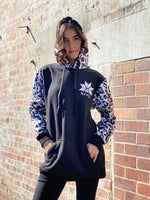 Ski Snowboard Black Leopard NFPD Tall Snow Hoodie - Unisex