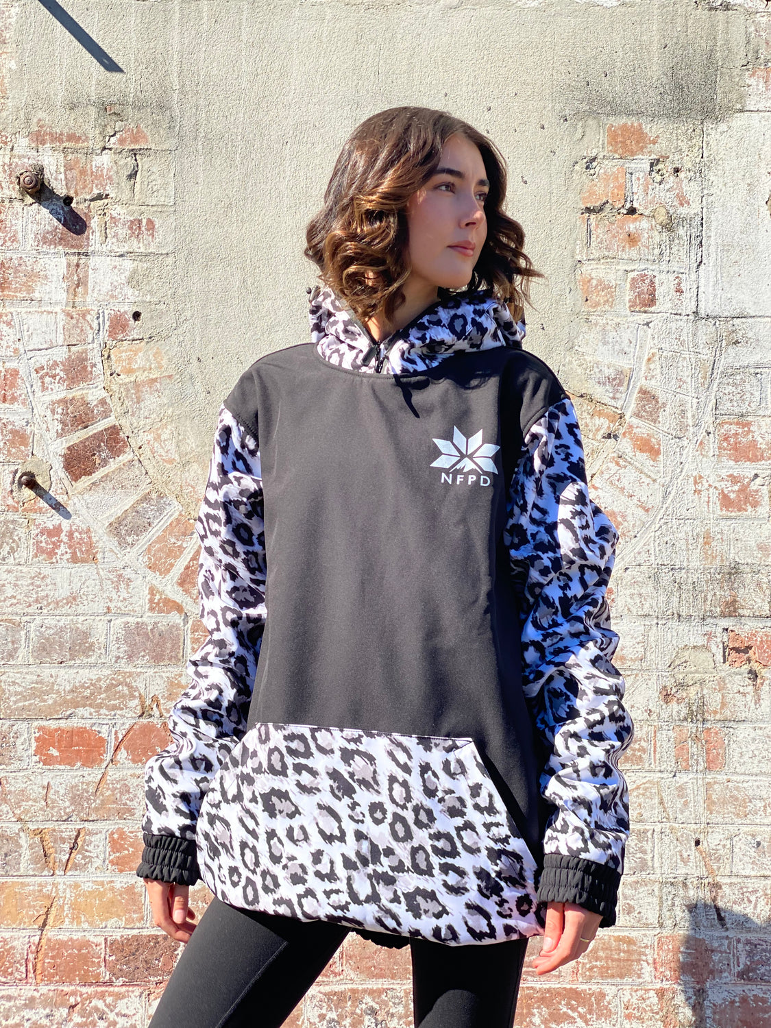 Ski Snowboard Jackets Waterproof Pullover Black Leopard NFPD Jacket - Unisex
