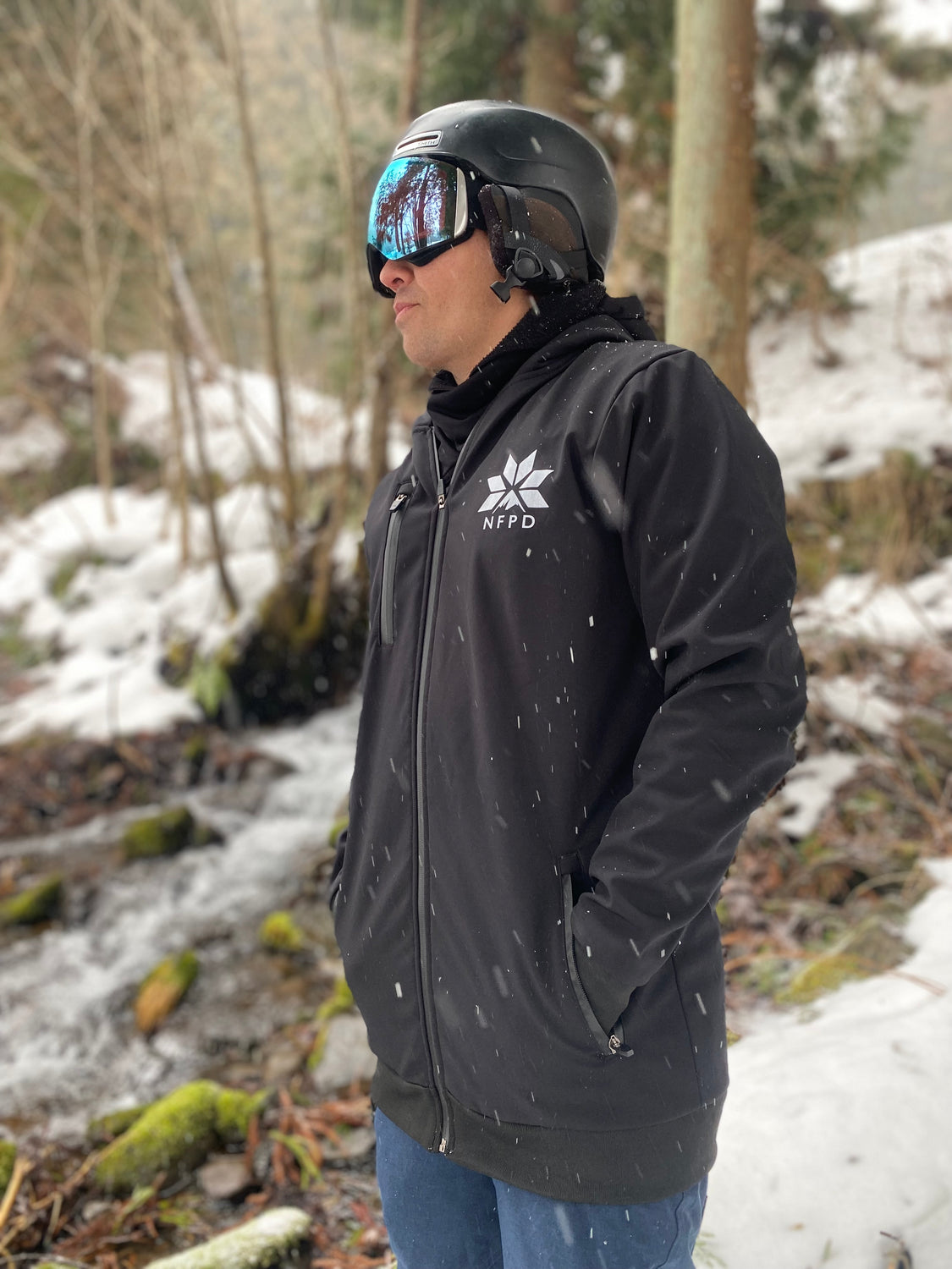 Chaqueta impermeable para esquí/snowboard, estilo alto, color negro, NFPD - Unisex