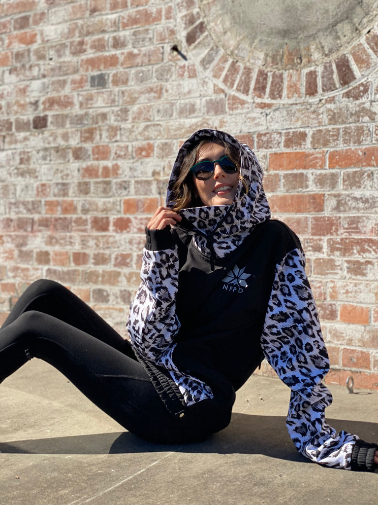 Ski Snowboard Jackets Waterproof Pullover Black Leopard NFPD Jacket - Unisex