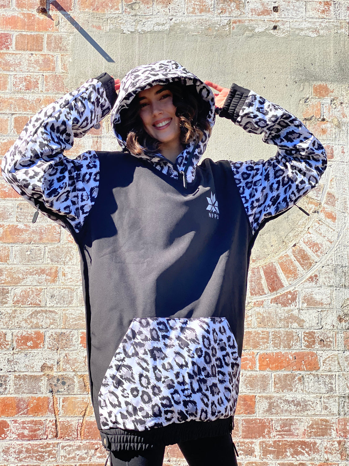 Ski Snowboard Jackets Waterproof Pullover Black Leopard NFPD Jacket - Unisex