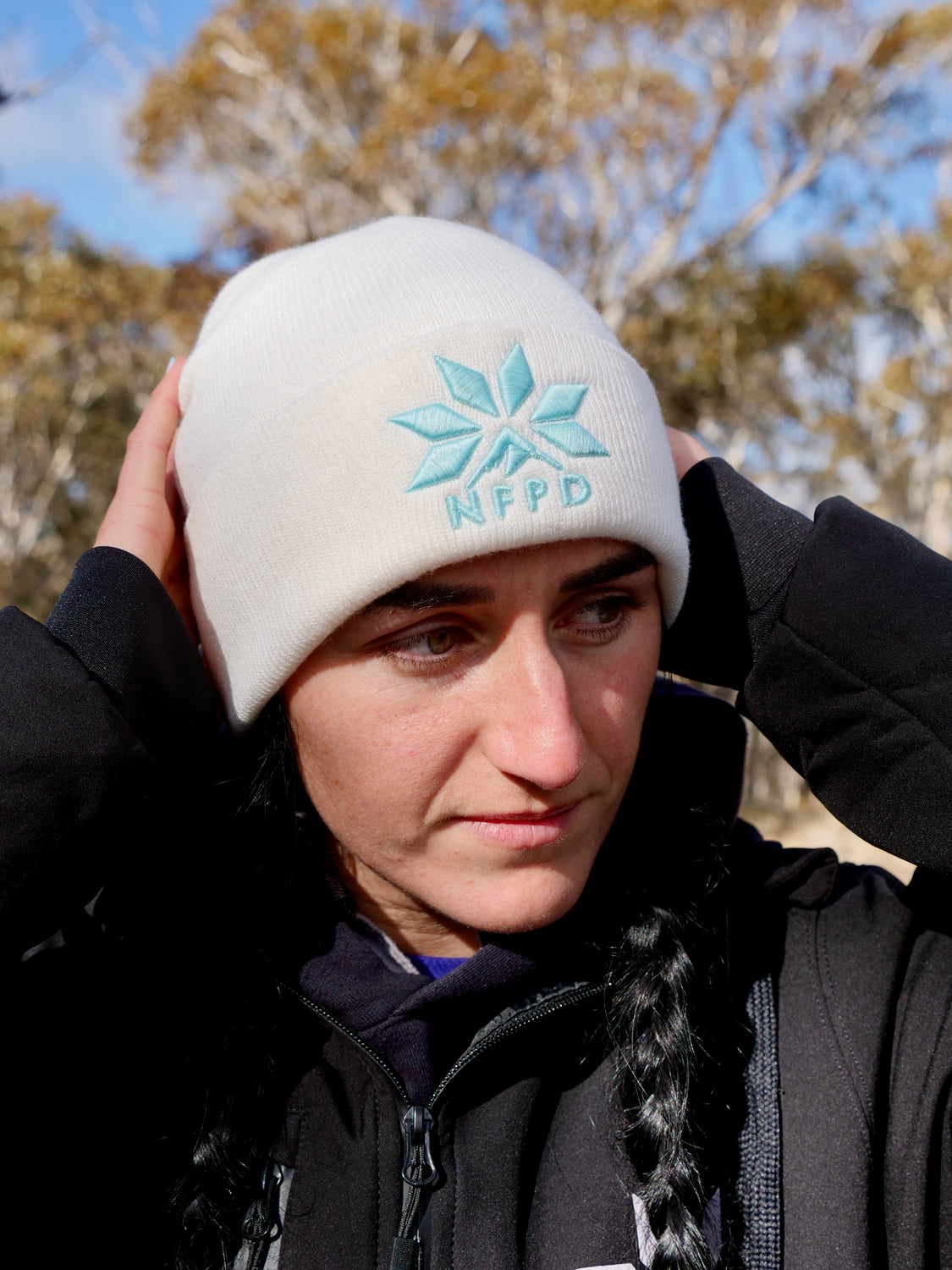 Gorro de nieve con puños