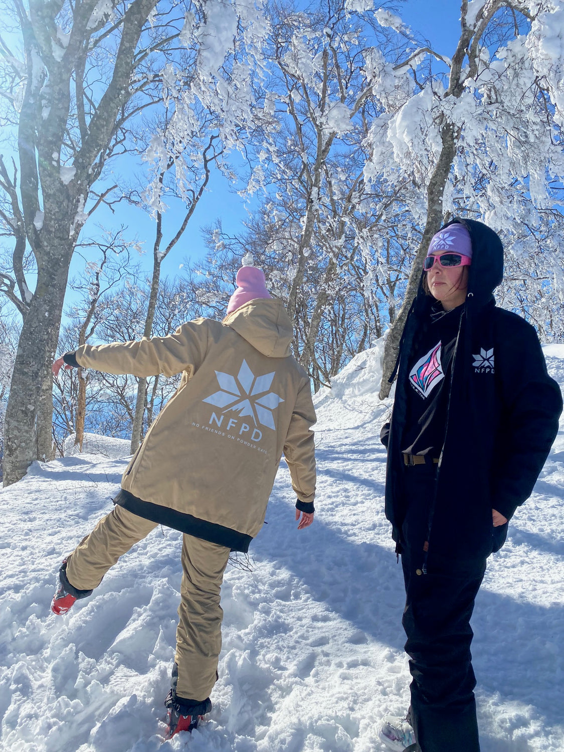 Tan 10k waterproof NFPD Snow Jacket & 10k waterproof black pines