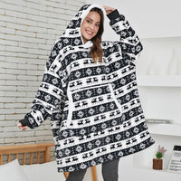 Cozy Hoodie Blanket Black Deer - Unisex