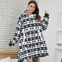 Cozy Hoodie Blanket Black Deer - Unisex