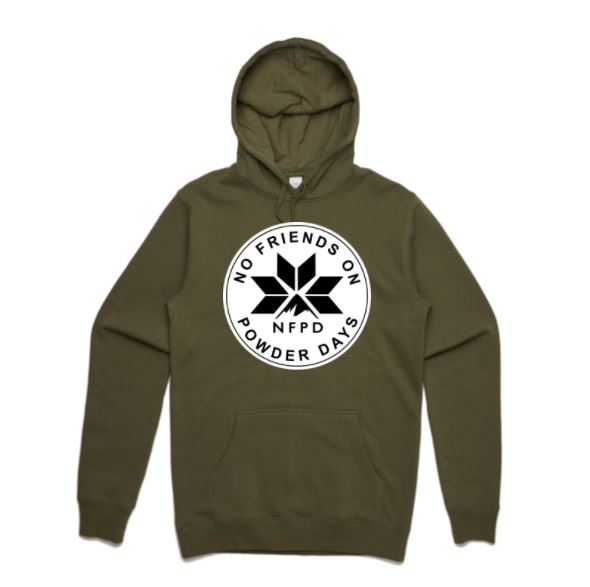 Sudadera con capucha unisex con círculo negro de la NFPD y logotipo frontal para esquí/snowboard