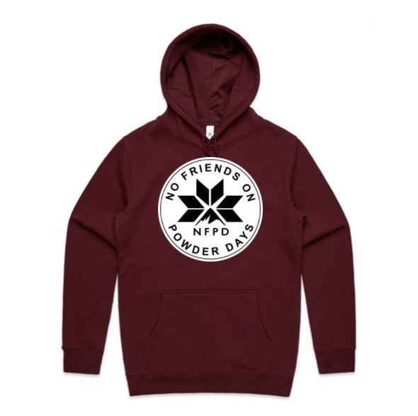 Sudadera con capucha unisex con círculo negro de la NFPD y logotipo frontal para esquí/snowboard