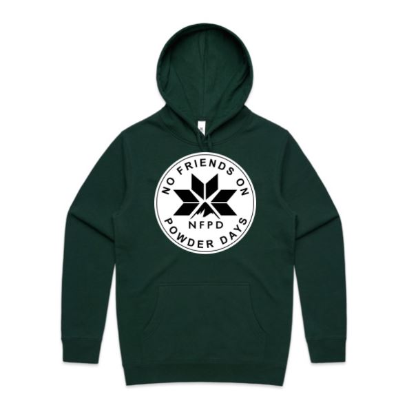 Sudadera con capucha unisex con círculo negro de la NFPD y logotipo frontal para esquí/snowboard