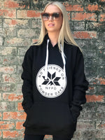 Sudadera con capucha para nieve unisex, con logotipo circular blanco de la NFPD y logotipo frontal para esquí/snowboard.