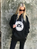 Sudadera con capucha para nieve unisex, con logotipo circular blanco de la NFPD y logotipo frontal para esquí/snowboard.