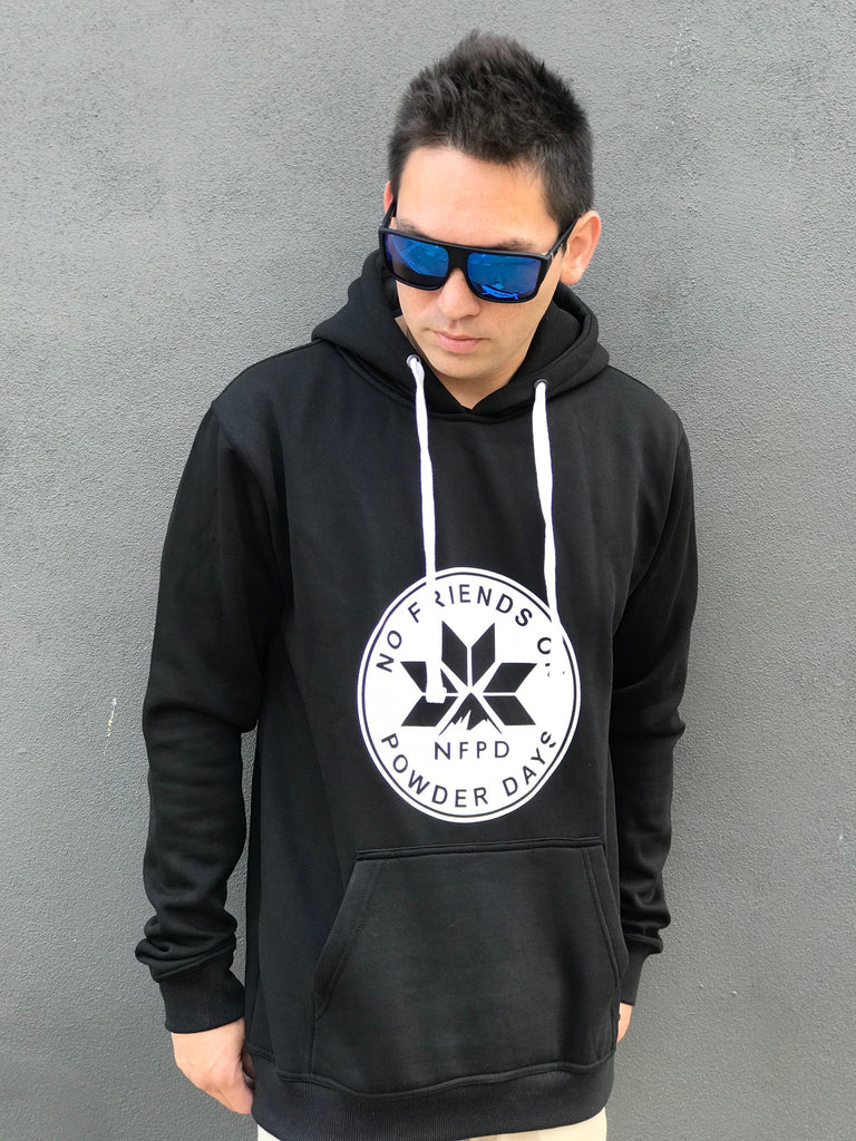 Sudadera con capucha para nieve unisex, con logotipo circular blanco de la NFPD y logotipo frontal para esquí/snowboard.