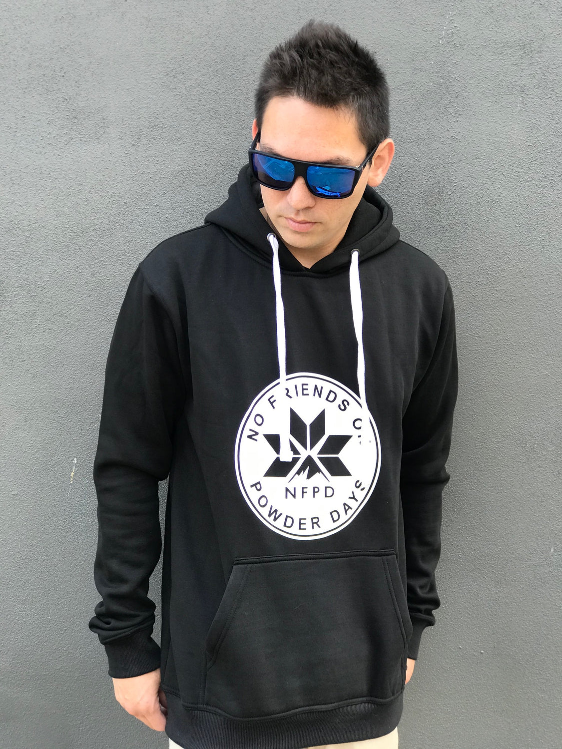 Sudadera con capucha para nieve unisex, con logotipo circular blanco de la NFPD y logotipo frontal para esquí/snowboard.