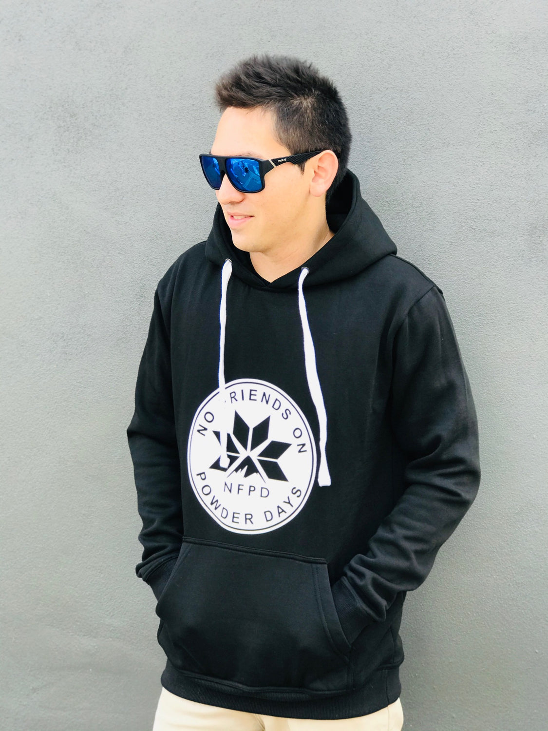 Sudadera con capucha para nieve unisex, con logotipo circular blanco de la NFPD y logotipo frontal para esquí/snowboard.
