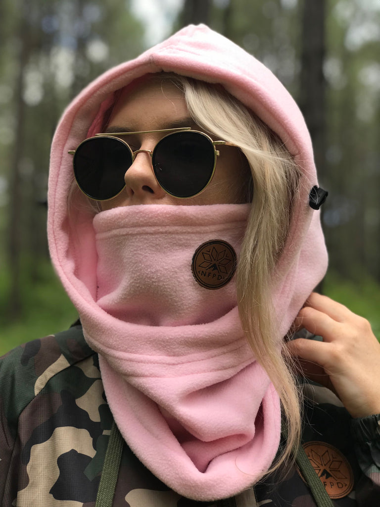 Baby Pink Ninja Hood Mask - Unisex