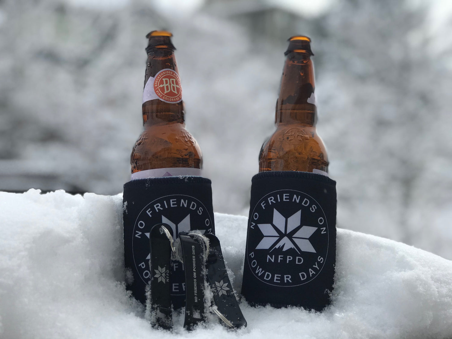 NFPD Snow Koozie / Stubby Cooler + Bottle Opener Set