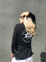 Camiseta de manga larga de algodón orgánico NFPD CIRCLE negra - Unisex