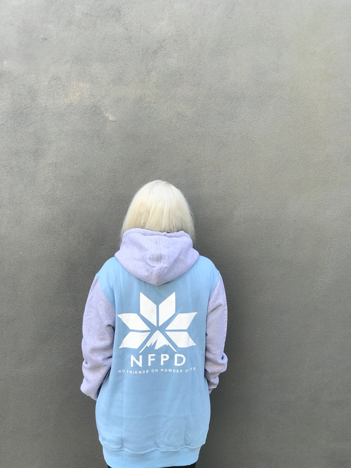 Ski/Snowboard Baby Blue & Grey Tall Snow Hoodie  - Unisex