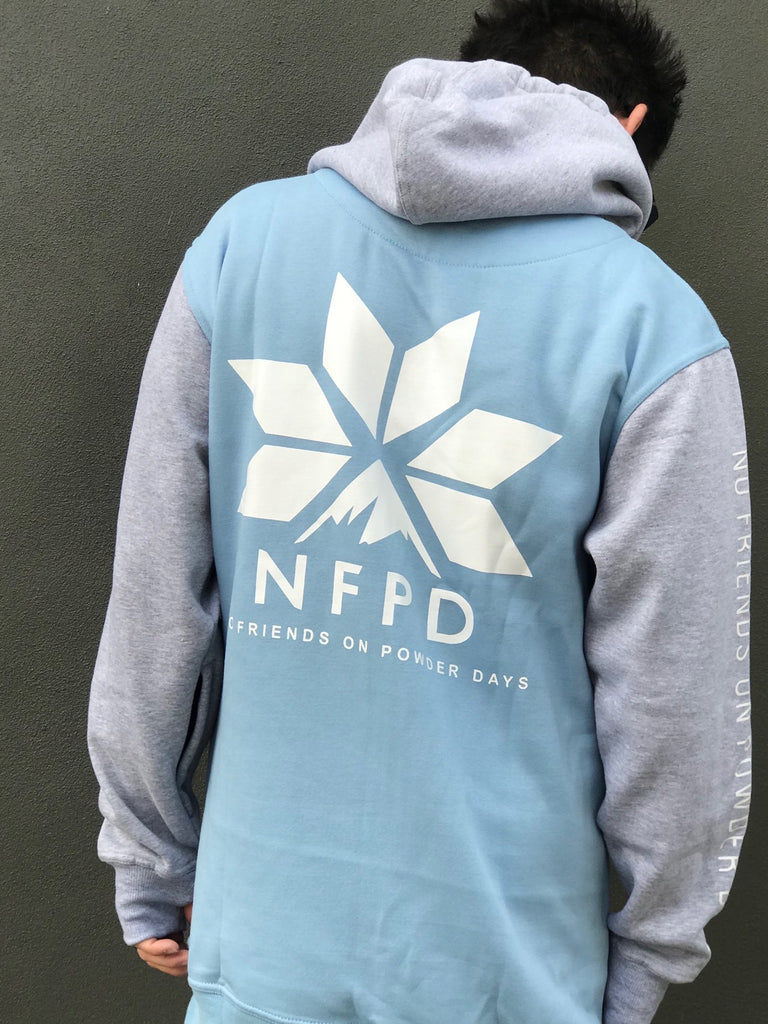 Sudadera con capucha para nieve, unisex, color azul bebé y gris, talla alta para esquí/snowboard