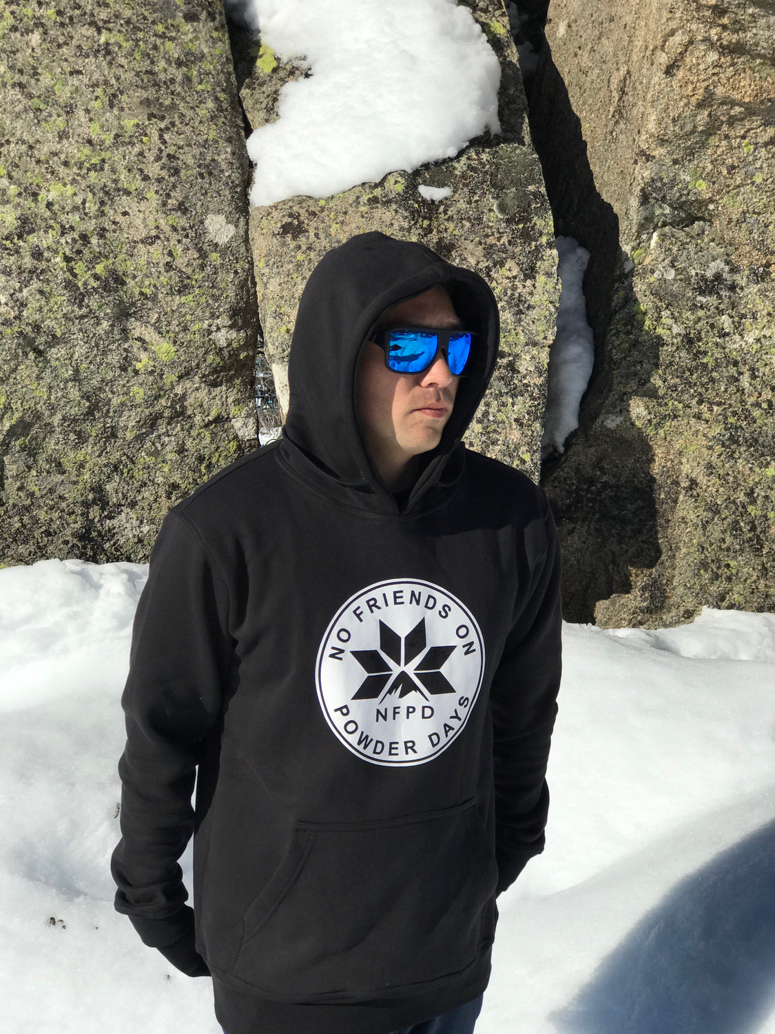 Ski/Snowboard Front Logo White NFPD Circle Snug Snow Hoodie - Unisex