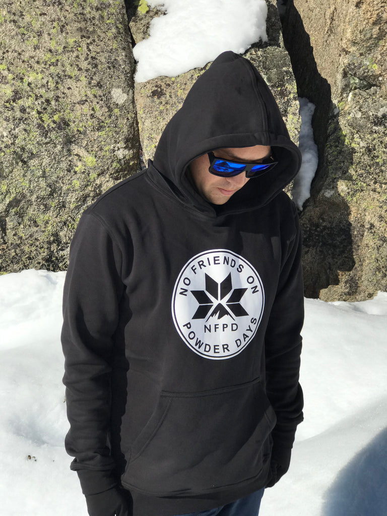 Sudadera con capucha para nieve unisex, con logotipo circular blanco de la NFPD y logotipo frontal para esquí/snowboard.