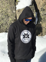 Sudadera con capucha para nieve unisex, con logotipo circular blanco de la NFPD y logotipo frontal para esquí/snowboard.