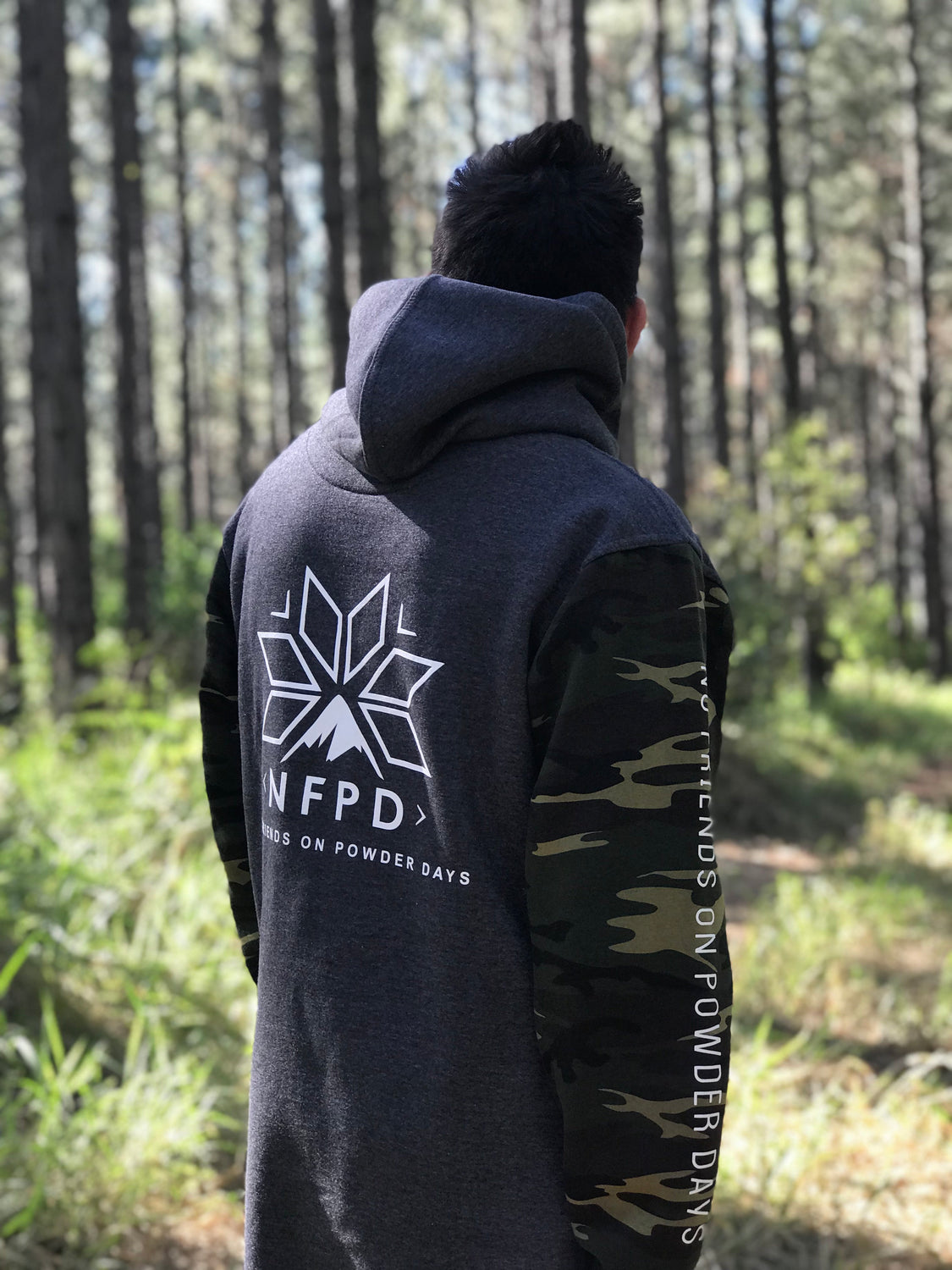 Grey/Green Camo Tall Hoodie - Unisex