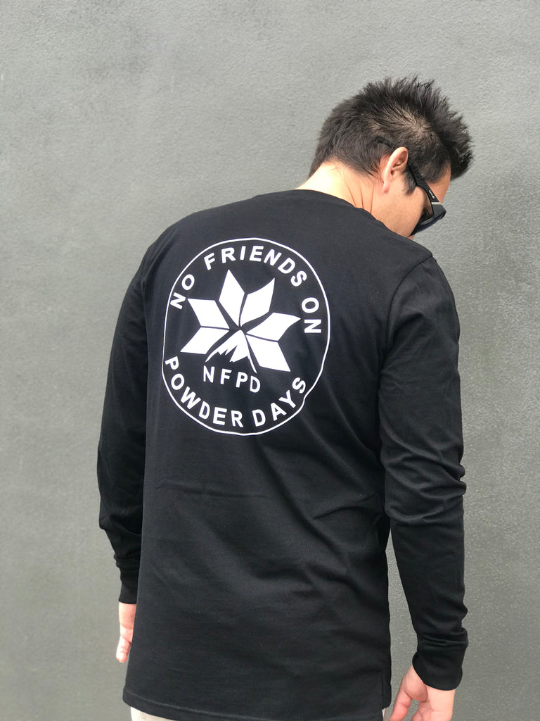 Camiseta de manga larga de algodón orgánico NFPD CIRCLE negra - Unisex