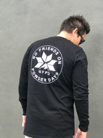 Camiseta de manga larga de algodón orgánico NFPD CIRCLE negra - Unisex