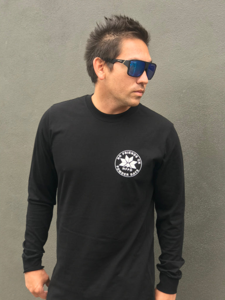Camiseta de manga larga de algodón orgánico NFPD CIRCLE negra - Unisex