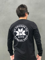 Camiseta de manga larga de algodón orgánico NFPD CIRCLE negra - Unisex