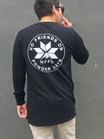 Camiseta de manga larga de algodón orgánico NFPD CIRCLE negra - Unisex