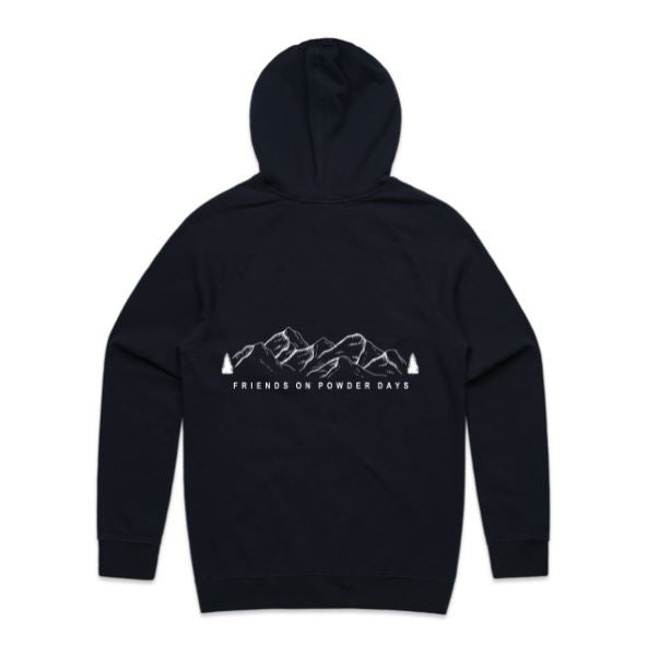Sudadera con capucha de media capa para nieve "Friends On Powder Days" para esquiadores y snowboarders - Unisex