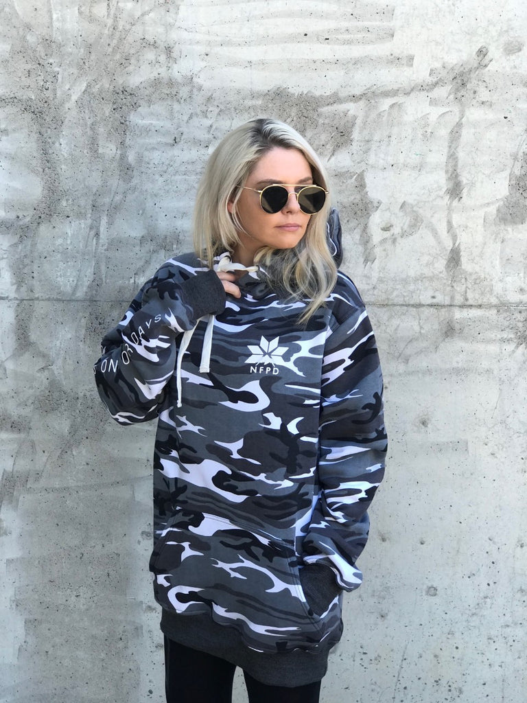 Snow Camo Tall Ski/Snowboard Hoodie - Unisex