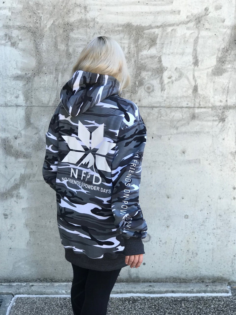 Snow Camo Tall Ski/Snowboard Hoodie - Unisex