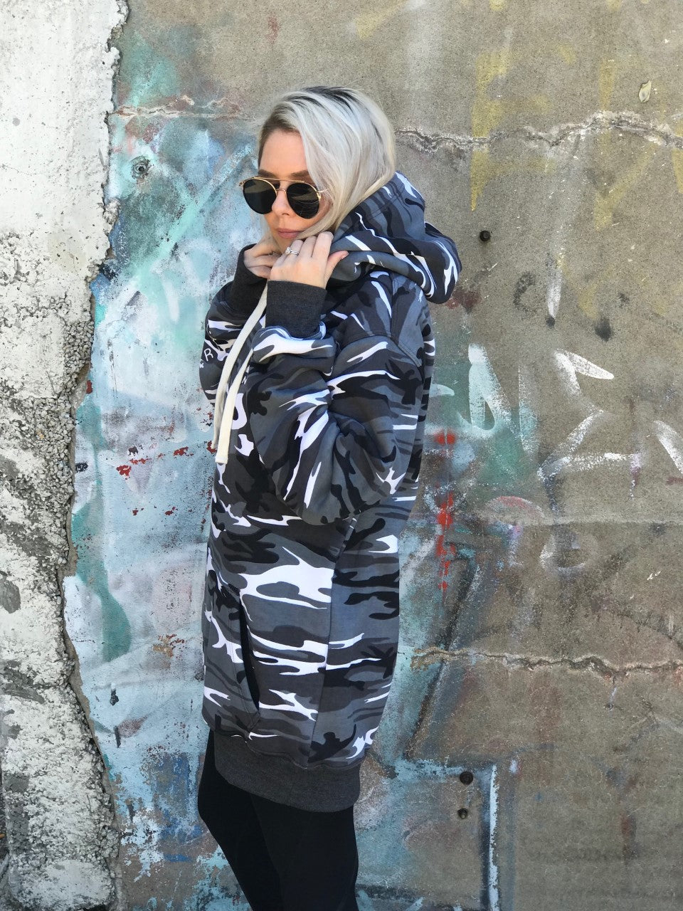 Snow Camo Tall Ski/Snowboard Hoodie - Unisex