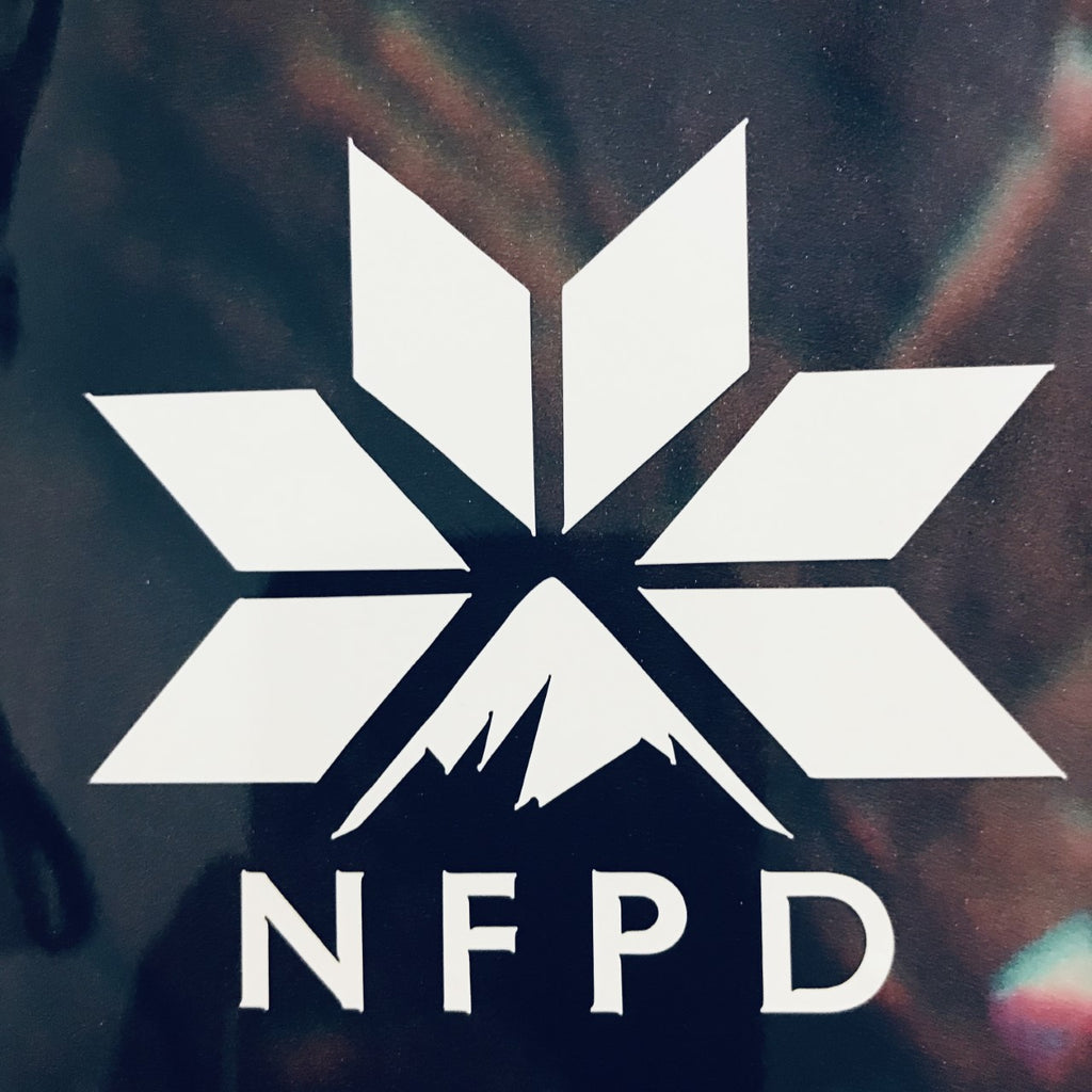 Vinyl Transfer Solid White NFPD Decals 85mm X 77mm