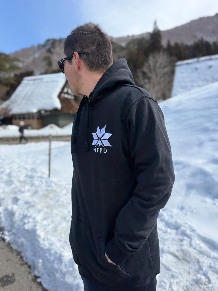 Ski Snowboard Black NFPD Tall Snow Hoodie - Unisex