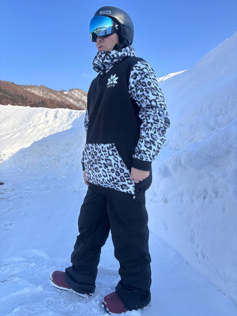 Ski Snowboard Jackets Waterproof Pullover Black Leopard NFPD Jacket - Unisex