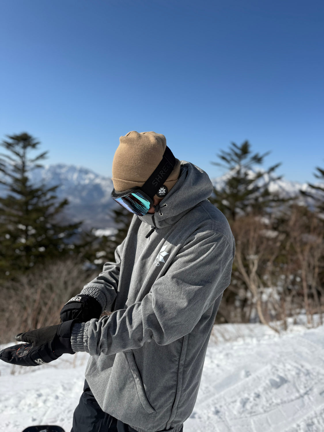 Chaquetas de esquí y snowboard impermeables, color gris jaspeado, NFPD, unisex