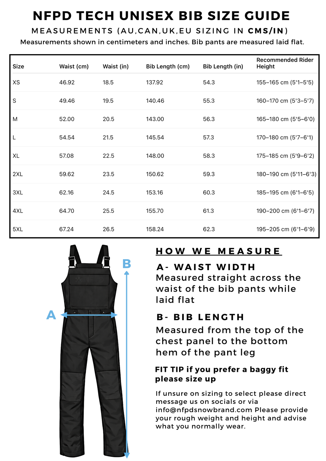 Snowboard Bib Pants 20K Waterproof | Unisex Ski Snow Bibs
