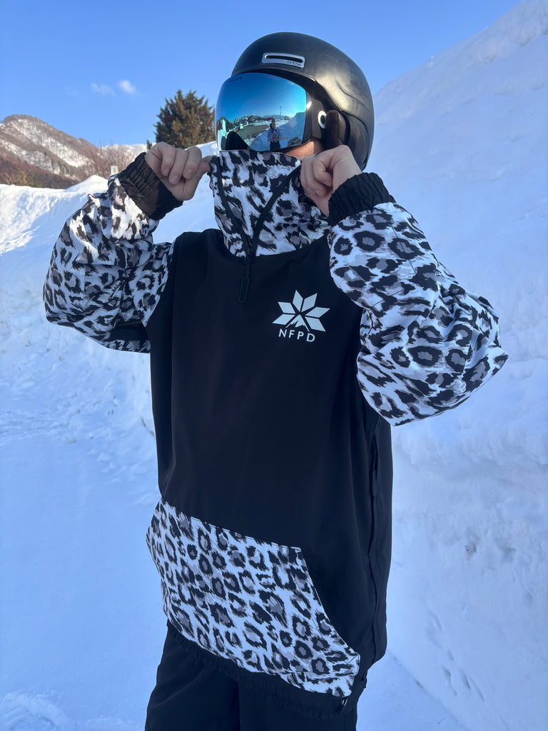 Ski Snowboard Jackets Waterproof Pullover Black Leopard NFPD Jacket - Unisex