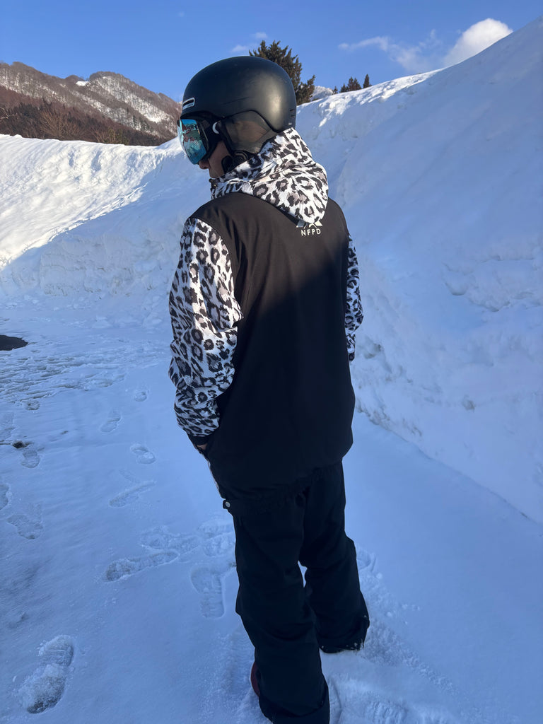 Ski Snowboard Jackets Waterproof Pullover Black Leopard NFPD Jacket - Unisex