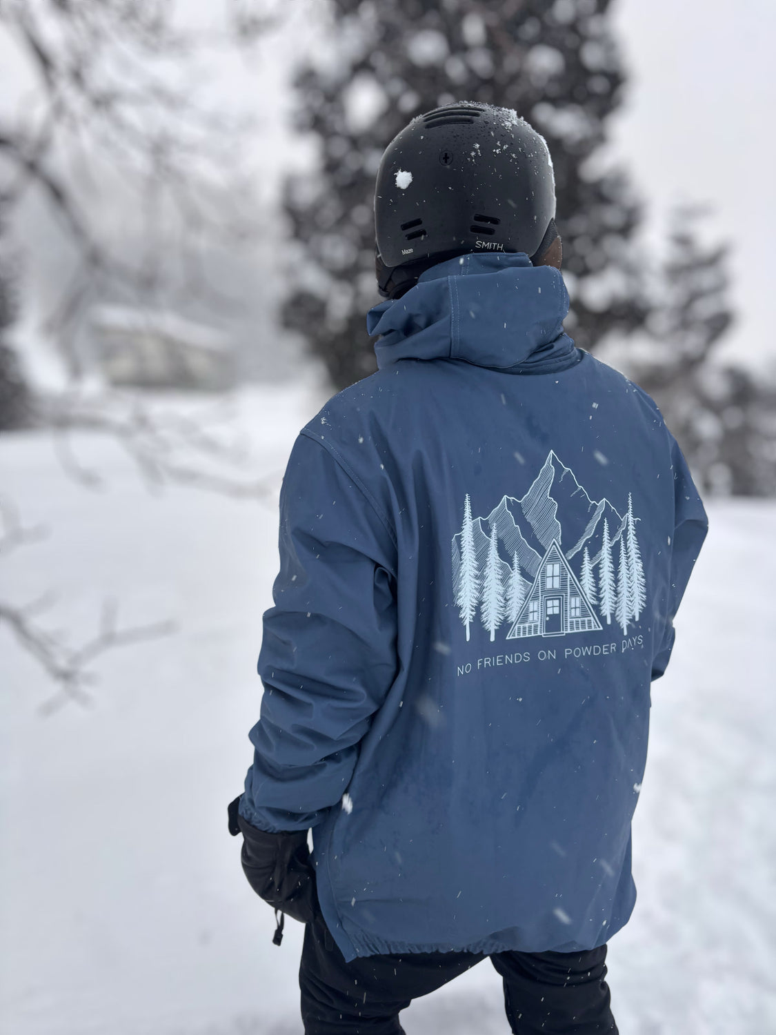 Ski Snowboard Jackets Waterproof Pullover Snow Slate Blue Pines Jacket - Unisex