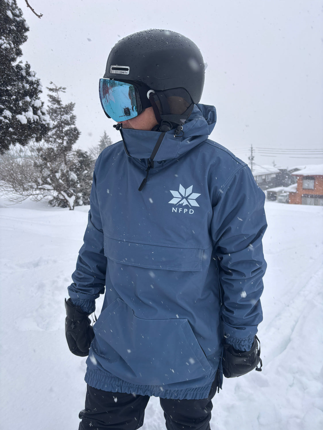 Ski Snowboard Jackets Waterproof Pullover Snow Slate Blue Pines Jacket - Unisex