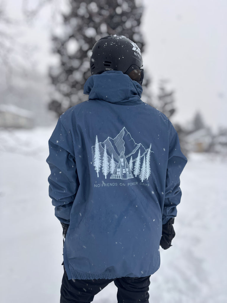 Ski Snowboard Jackets Waterproof Pullover Snow Slate Blue Pines Jacket - Unisex