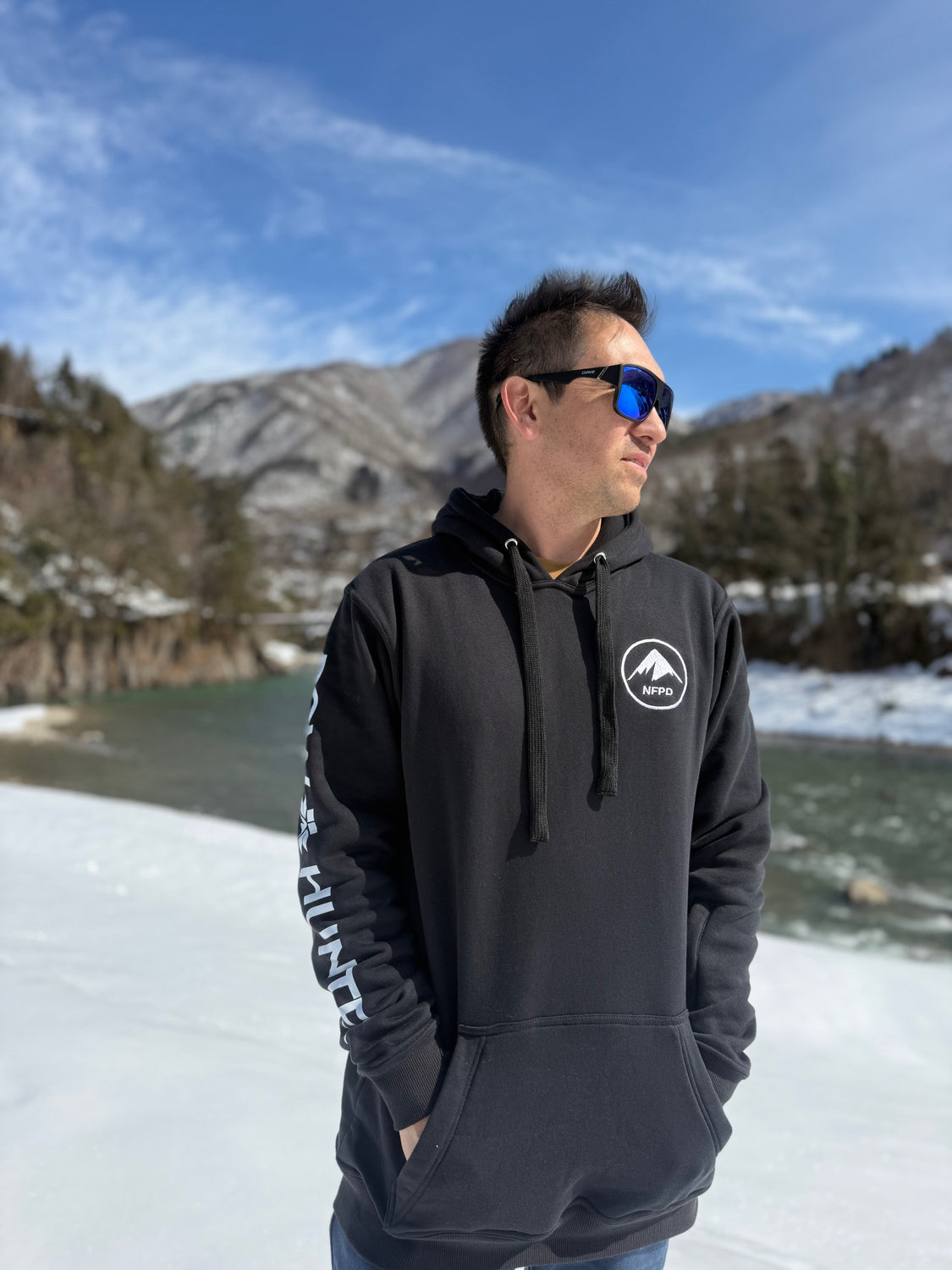 Ski Snowboard Tall Pow Hunter Riding Snow Hoodie - Unisex