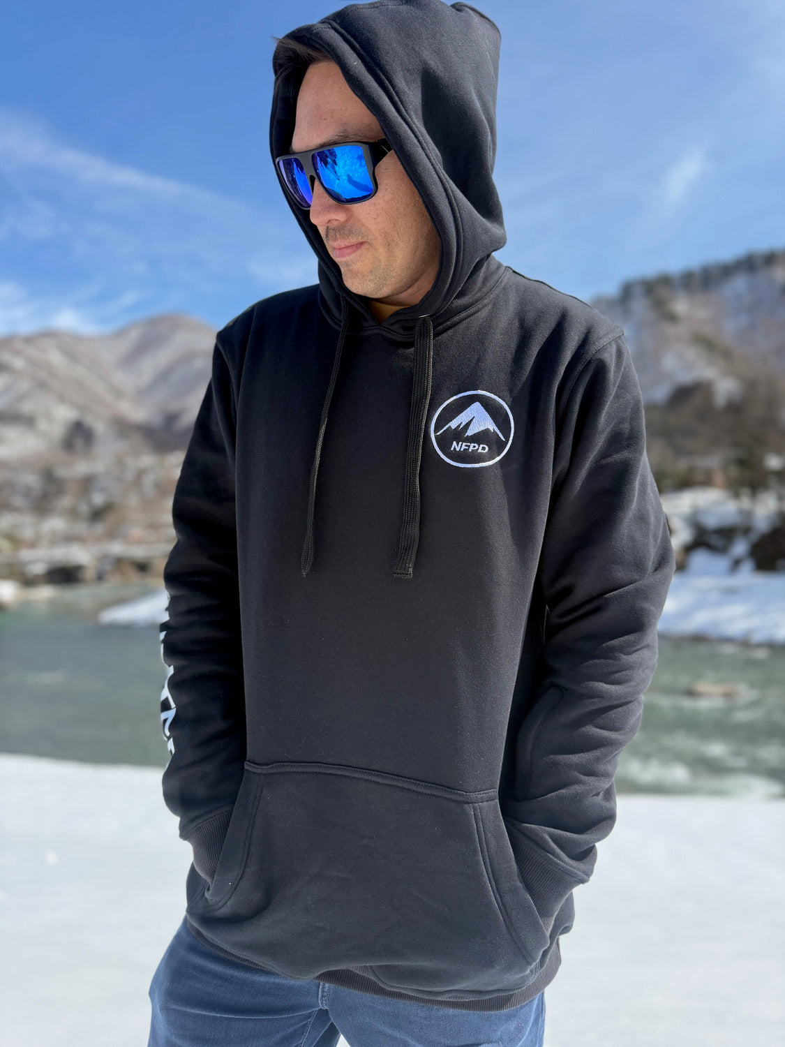 Ski Snowboard Tall Pow Hunter Riding Snow Hoodie - Unisex