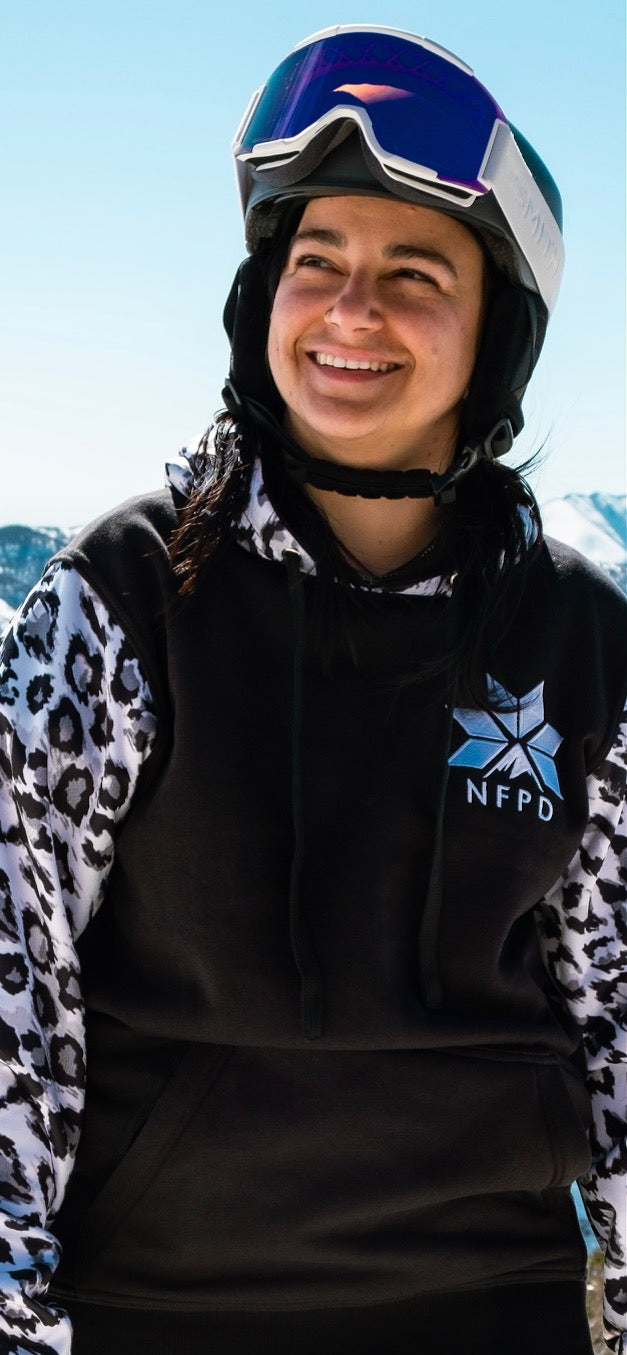 Ski Snowboard Black Leopard NFPD Tall Snow Hoodie - Unisex